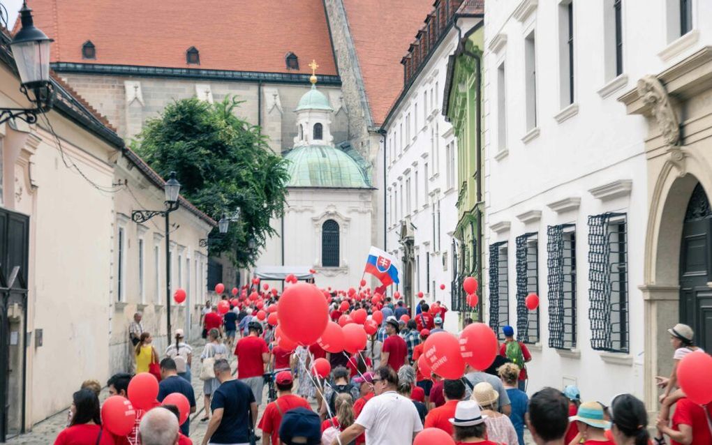 Slovakians march for the family  