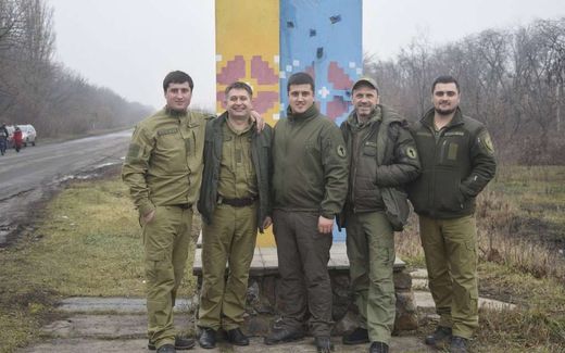 Chaplain  Yaroslav Pavenko (first from the right) together with some of his military colleagues. Photo Facebook, Українська Церква Християн Віри Євангельської/Ukrainian Pentecostal Church