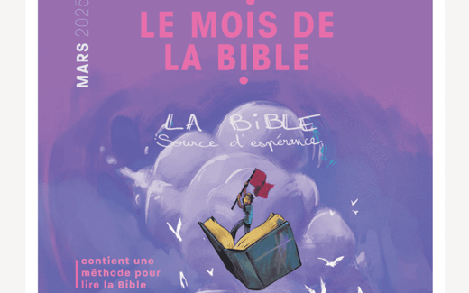 A poster put out by the French Bible Society advertises for Bible Month. Screenshot Alliance Biblique