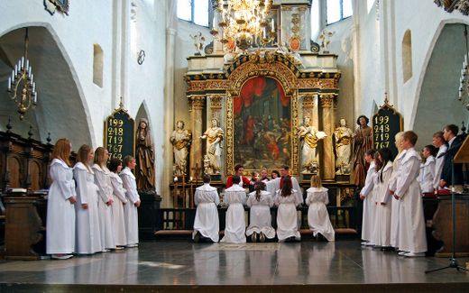 Confirmation in St. Mary's Church, Ystad, Sweden. Photo Wikipedia, Jonn Leffmann