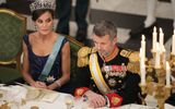 Queen Letizia of Spain sits next to Crown Prince Frederik of Denmark during a State Banquet at Christiansborg Castle in Copenhagen. Photo AFP, Mads Claus Rasmussen
