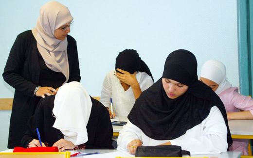 Students from France's first private Muslim high-school, Averroes in Lille. Photo AFP, Francois Lo Presti 