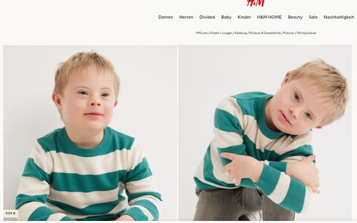 Screenshot from website H&M