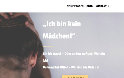 Photo screenshot of the website "Kein Mädchen"