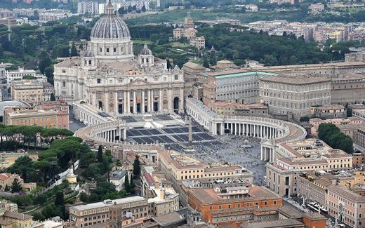 An aerial view of the Saint Peter's Basilica in Rome, Italy. Photo EPA, Ettore Ferrari