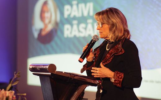Finnish Päivi Räsänen speaking at a conference in Latvia. Photo Samuel Lemantovich