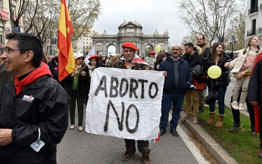 Yes to Life demonstration against abortion in Madrid. Photo AFP, Oscar Del Pozo Canas

