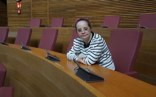 Mar Galcerán may very well be the first MP with Down Syndrome. Photo Lex Rietman
