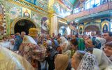 Metropolitan Onuphry confirms the liturgy in the Lavra monastery in Kyiv, Ukraine. Photo news.church.ua