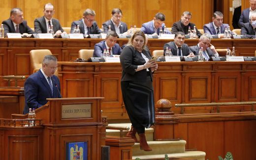 Romanian far-right politician Diana Sosoaca earlier this year during a session in the Romanian Parliament. Photo EPA, Robert Ghement