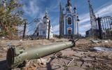 One year in the Russo-Ukrainian war has hit 500 religious buildings so far. The Russian army hit not only 'Western' Protestant churches, but also Orthodox objects. On the picture the Sviatohirsk Lavra in Donetsk in October 2022. Photo EPA, Yevgen Honcharenko