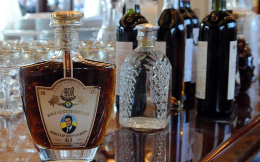 A bottle of Ukrainian brandy. Photo AFP, Yuriy Dyachyshyn 