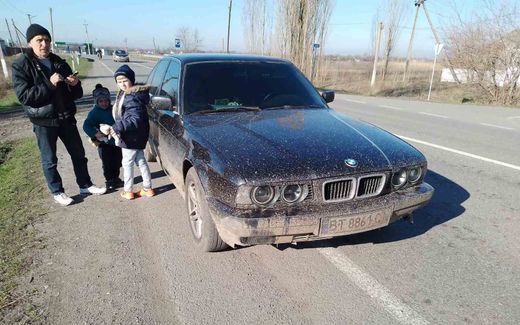 The car in which the family fled. Photo Oleksii Blyzniuk