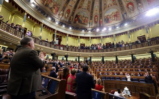 Spanish leftist Parliament members applaud after the vote in favour of a transgender rights bill at the Spanish Congress of Deputies in Madrid, on December 22, 2022. Photo AFP, Thomas Coex
