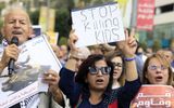 People shout slogans as they hold a protest in support of Palestinians in Gaza. Photo AFP, Zain Jaafar