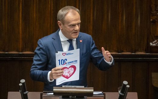 Tusk in the Polish Parliament. Photo AFP, Wojtek Radwanski