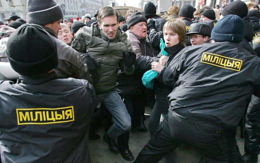 The Belarusian police is known for its cruel behaviour against dissidents. Photo AFP, Viktor Drachev