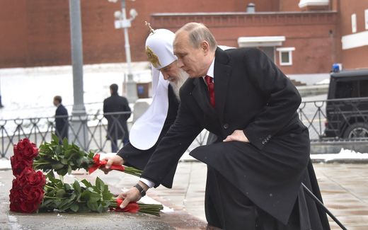 Patriarch Kirill with President Putin (right). Photo AFP, Alexander Nemenov