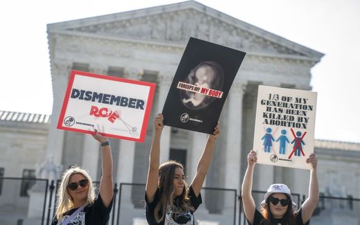 Anti-abortion activist in front of the Supreme Court in Washington, US, on Friday. Photo EPA, Shawn Thew