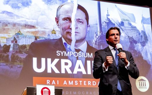 Thierry Baudet's vision of Russia and Ukraine is completely contrary to the usual interpretation. Some politicians considering a ban on his party. Photo ANP, Robin Utrecht