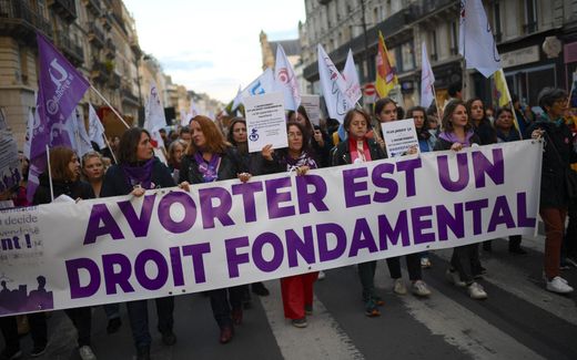 Demonstration in the French capital Paris for abortion as a constitutional right. Photo AFP, Christophe Archambault