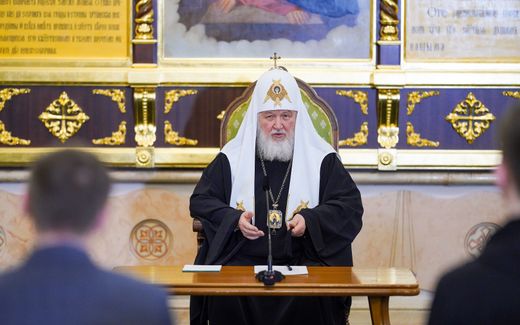 Patriarch Kirill during his speech to the children. Photo Patriarcha.ru, priest Igor Palkin
