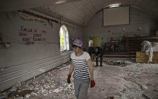 Destroyed church in  Druzhkivka, Eastern Ukraine. Photo AFP, Aris Messinis