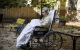 An elderly hospice patient in a wheelchair. Dutch hospices do not often get a request for active euthanasia, but sometimes they are asked about the possibility of passive euthanasia. People want to hasten their death by stopping their food and drink intake. Photo EPA, Peter Komka 
 
