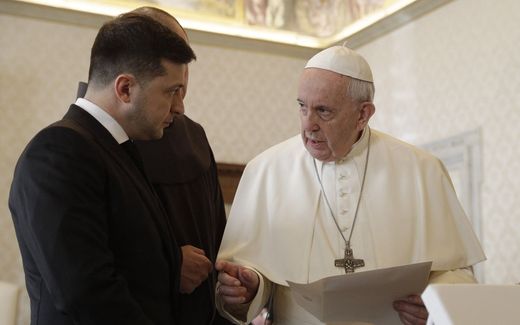 President Zelensky and Pope Francis. Photo AFP, Gregorio Borgia