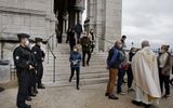 French Gendarmes stand guard at the entrance of the Sacre-Coeur basilica. Photo AFP, Thomas Coex