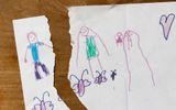 A children's drawing of her divorced parents. Photo ANP, Roos Koole
