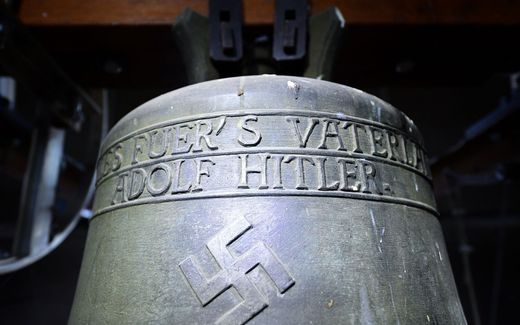Nazi-era church bell that bears a swastika and the words "All for the Fatherland — Adolf Hitler" Photo: AFP, Uwe Anspach