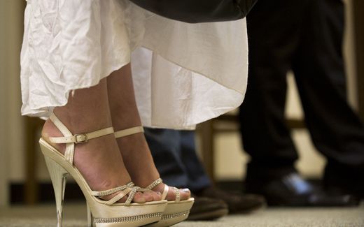 Danish couple on their wedding. Photo AFP, John MacDougall

