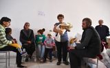 Refugees in a waiting room during the "ethnic cleansing" of Karabakh. Photo Diaconia Charitable Fund