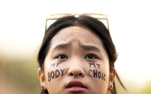 Abortion right demonstrator in Washington, last Saturday. Photo AFP, Stefani Reynolds