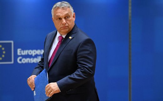 Hungary's Prime Minister Viktor Orban at an EU meeting. Photo AFP, Emmanuel Dunand
