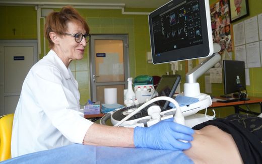 Genaecologist doing an ultrasound for a pregnant women. Photo AFP, Janek Skarzynski

