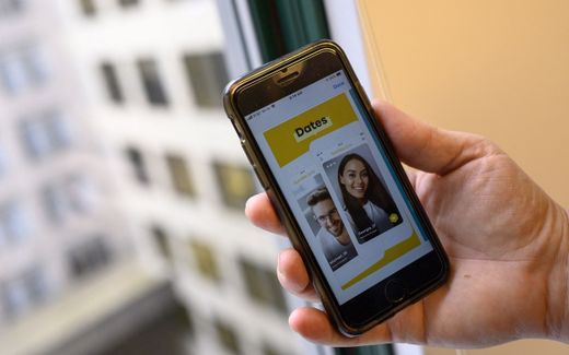A phone showing the dating application Bumble. Photo AFP, Eric Baradat