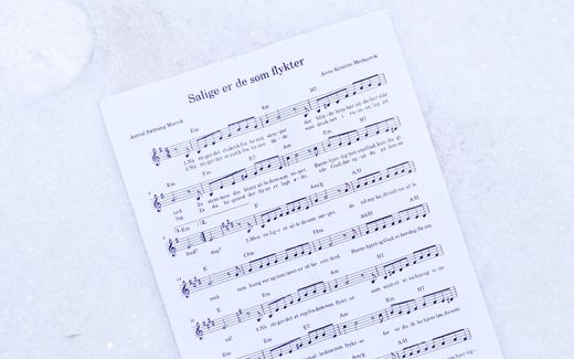 A copy of the new hymn. Photo Sindre Deschington 