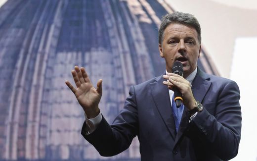 Matteo Renzi, head of the Italia Viva political party, speaks during the event 'Renew Roma' during an election campaign in Rome, Italy, 14 September 2022. Photo EPA, Fabio Frustaci