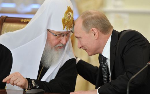 Putin has a very good relation with the patriarch of the Russian Orthodox Church, patriarch Kirill. Photo AFP, Yana Lapikova