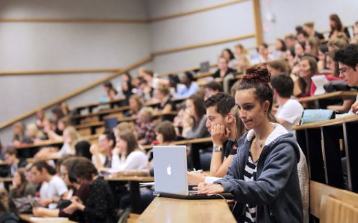 Students attend a meeting at the University of the northwestern French city of Caen. Photo AFP, Charly Triballeau