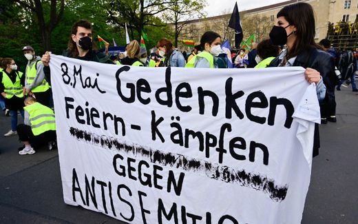 Demonstration against anti-Semitism in Germany on May 8th. Photo AFP, John Macdougall
