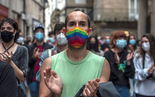 People attend a march after the killing of Samuel Luiz, a 24-year-old young man who was beaten to death during an alleged homophobic attack, in Orense, Galicia, northwest Spain, photo EPA, Brais Lorenzo