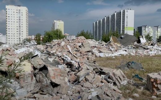 New Life Church in Minsk, Belarus, was demolished by national authorities in 2023. Photo screenshot from Pastor Vyacheslav Goncharenko’s video message 