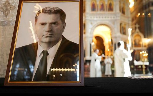 Photo of Zhirinovsky at the memorial service. Photo EPA, Igor Palkin
